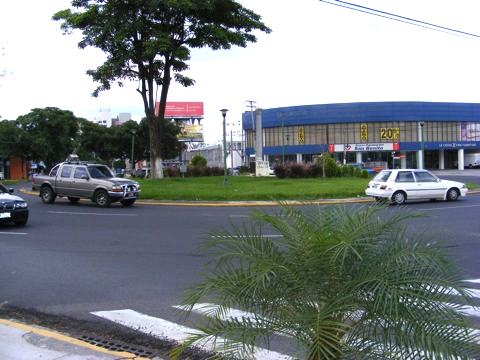 A view across the traffic circle called Plaza Italia