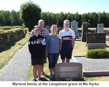 The cousins are standing in the graveyard with the church in the background