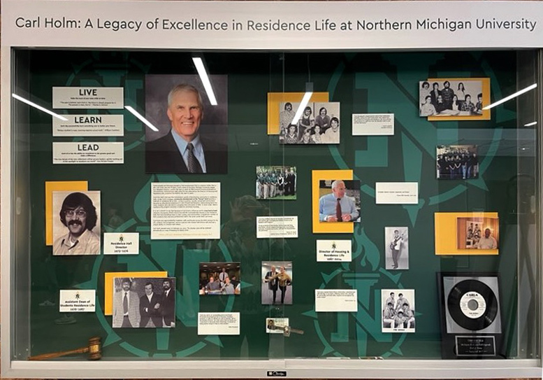 Display at Northern Michigan in memory of Carl D. Holm 