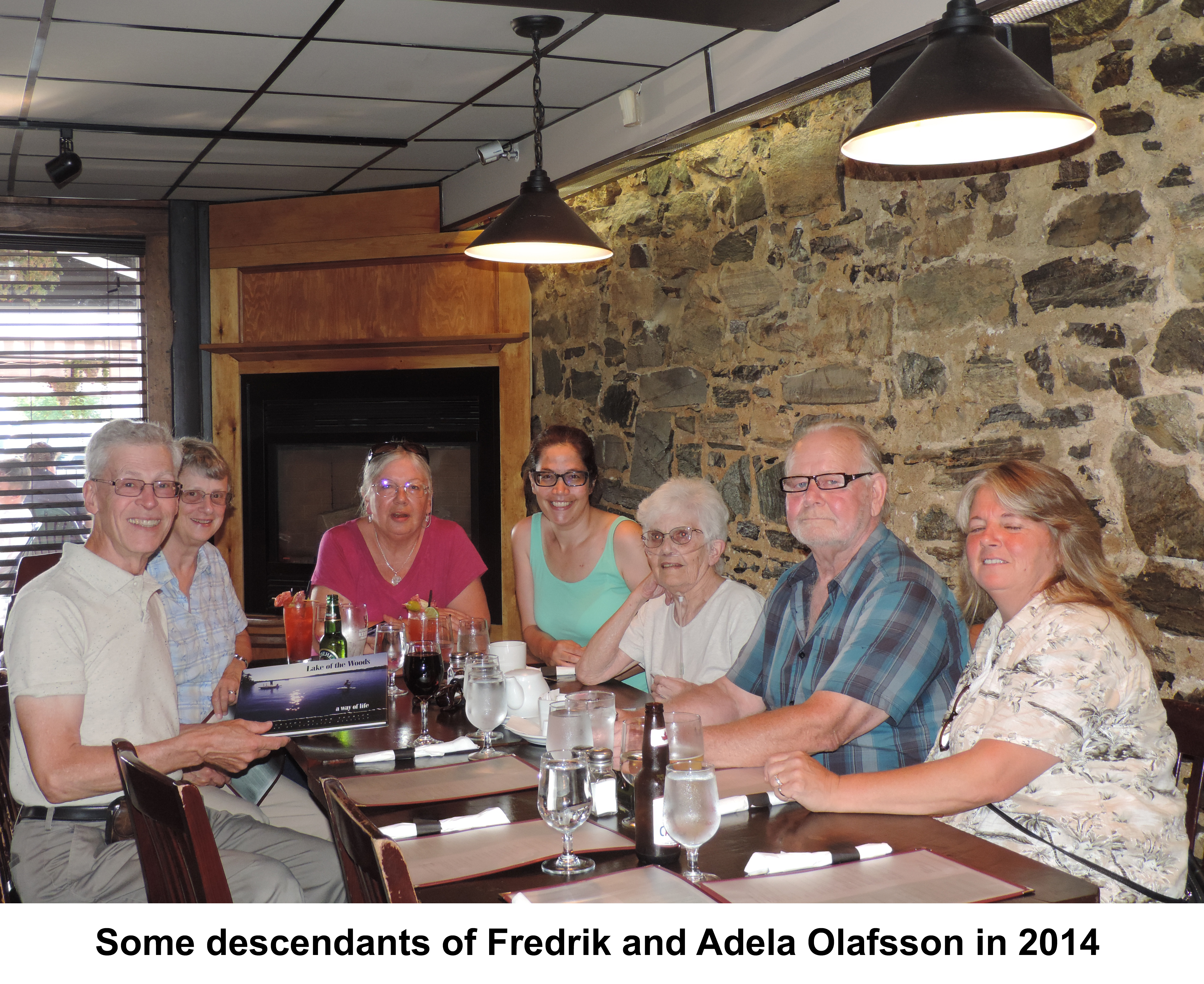 Cousins sitting at the table in Borrelli’s Restaurant
       in Kenora