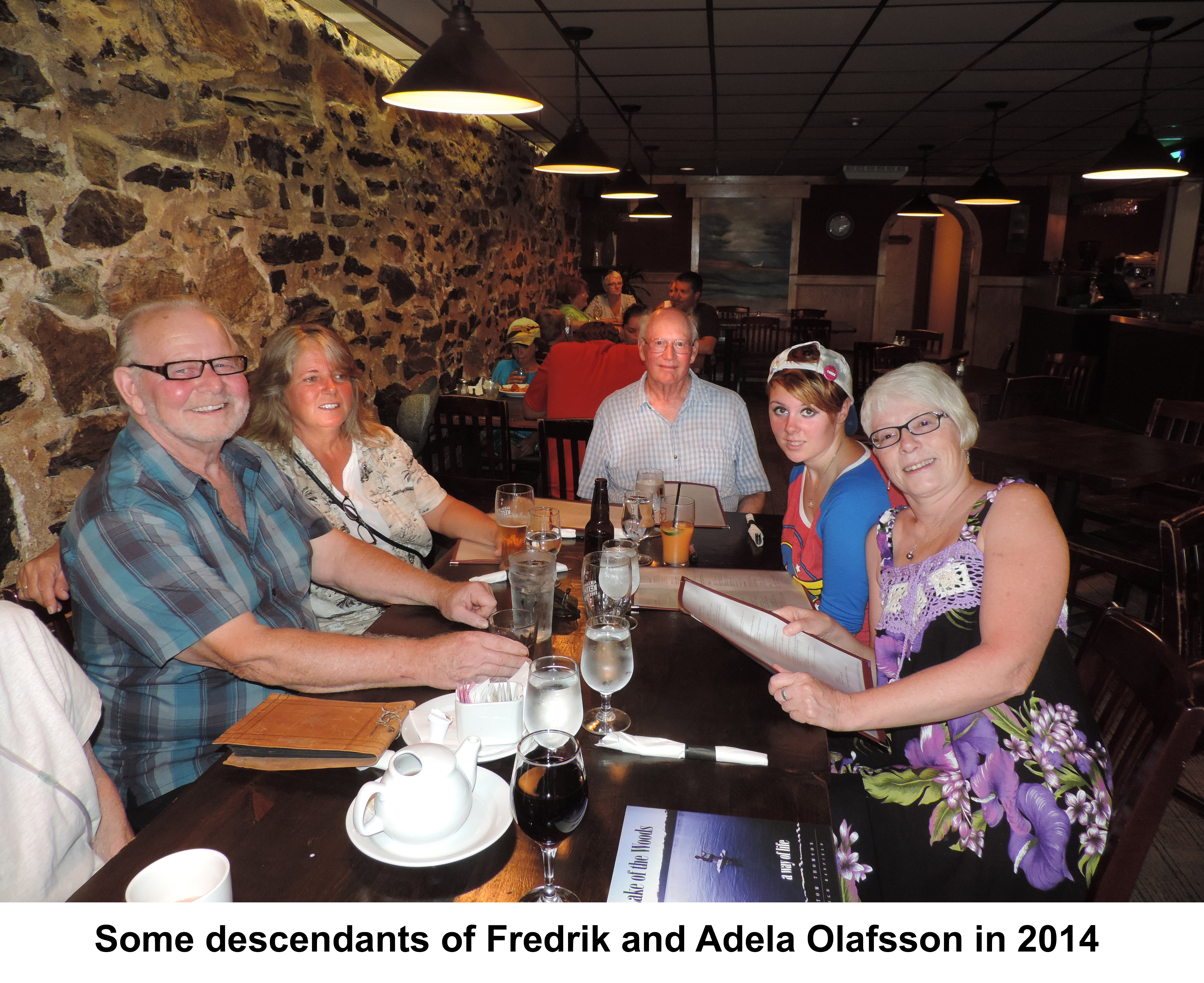 Cousins sitting at the table in Borrelli’s Restaurant
       in Kenora