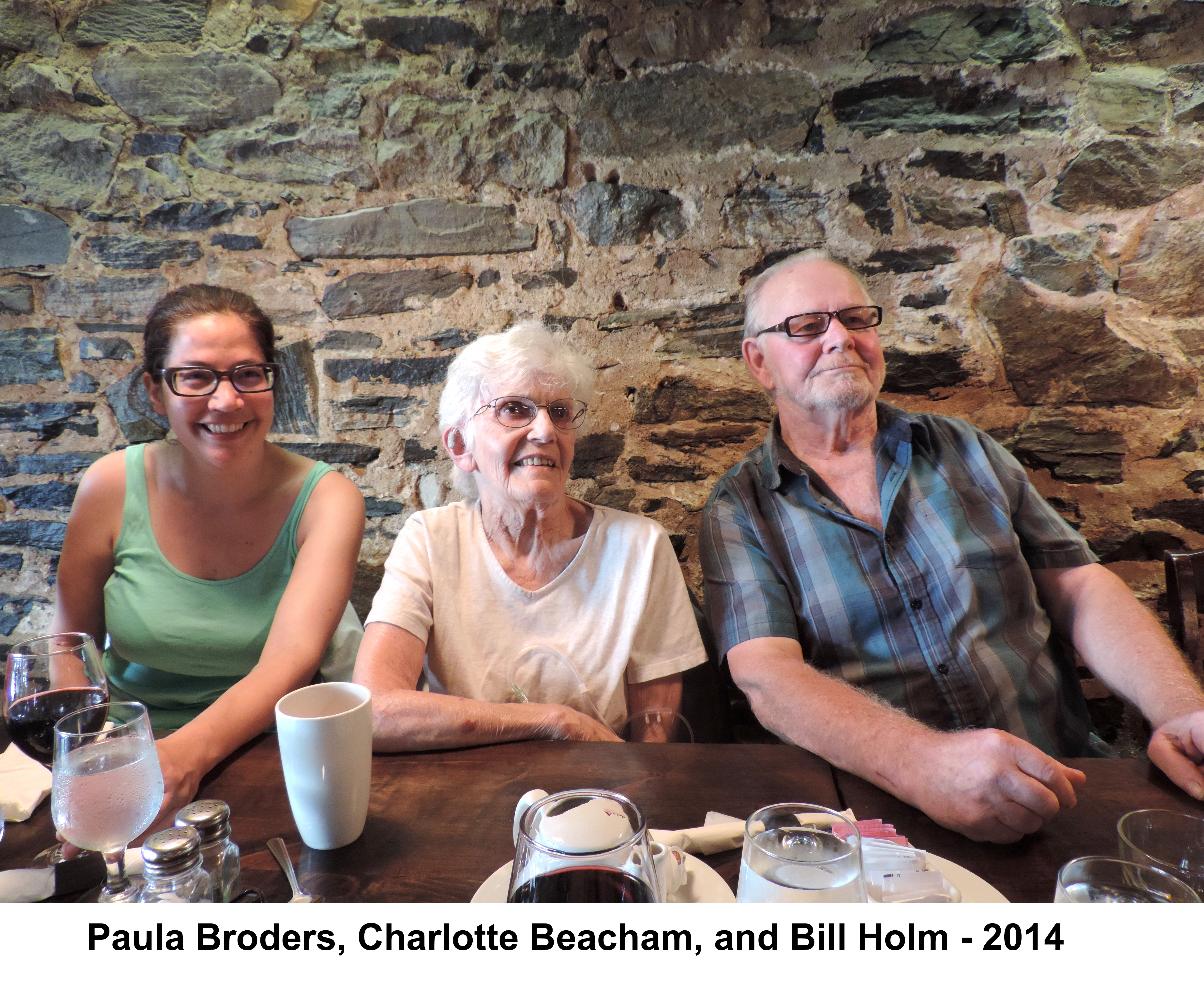 Cousins sitting at the table in Borrelli’s Restaurant
       in Kenora