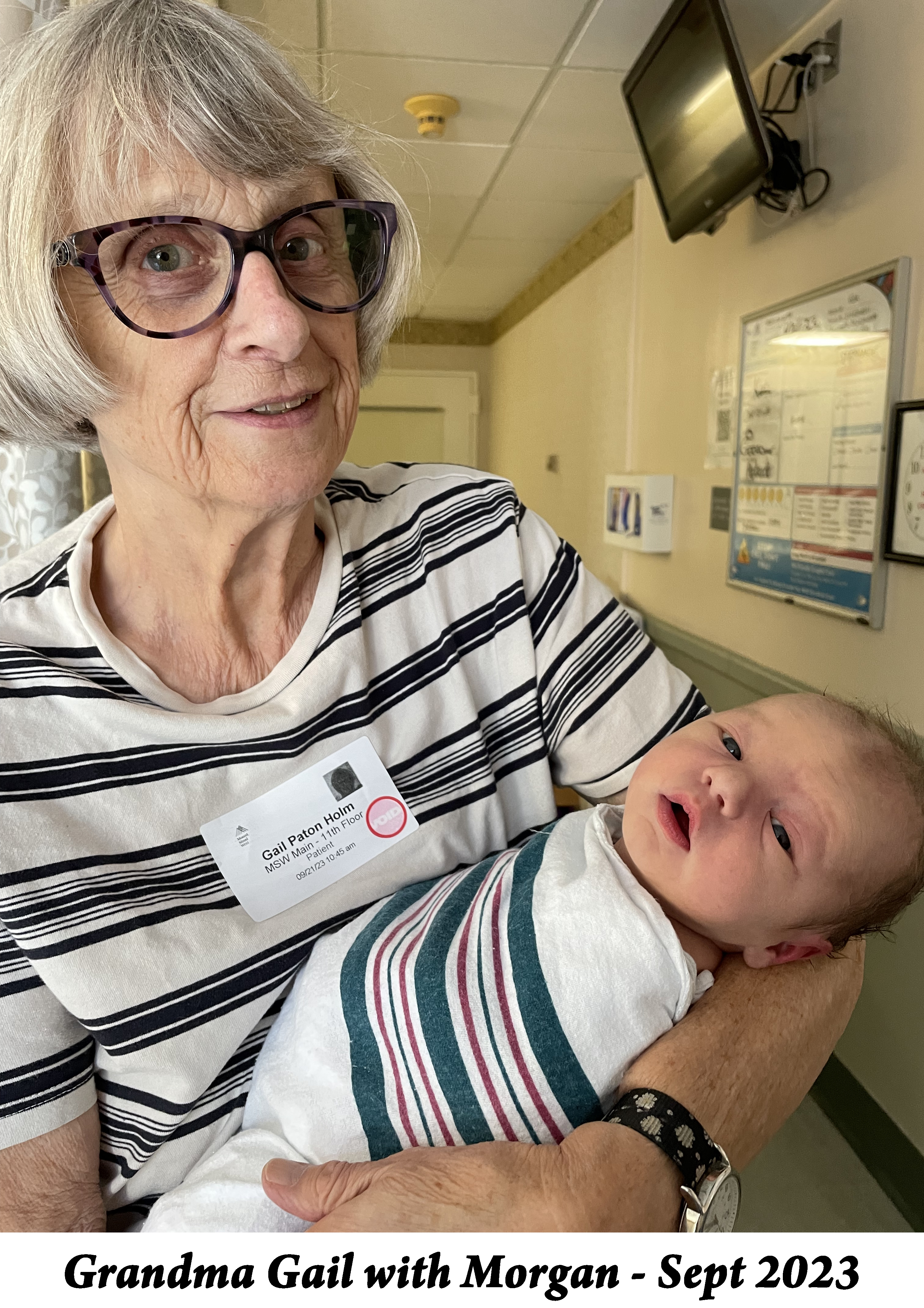 In the hopital room, Gail and Morgan look toward the camera