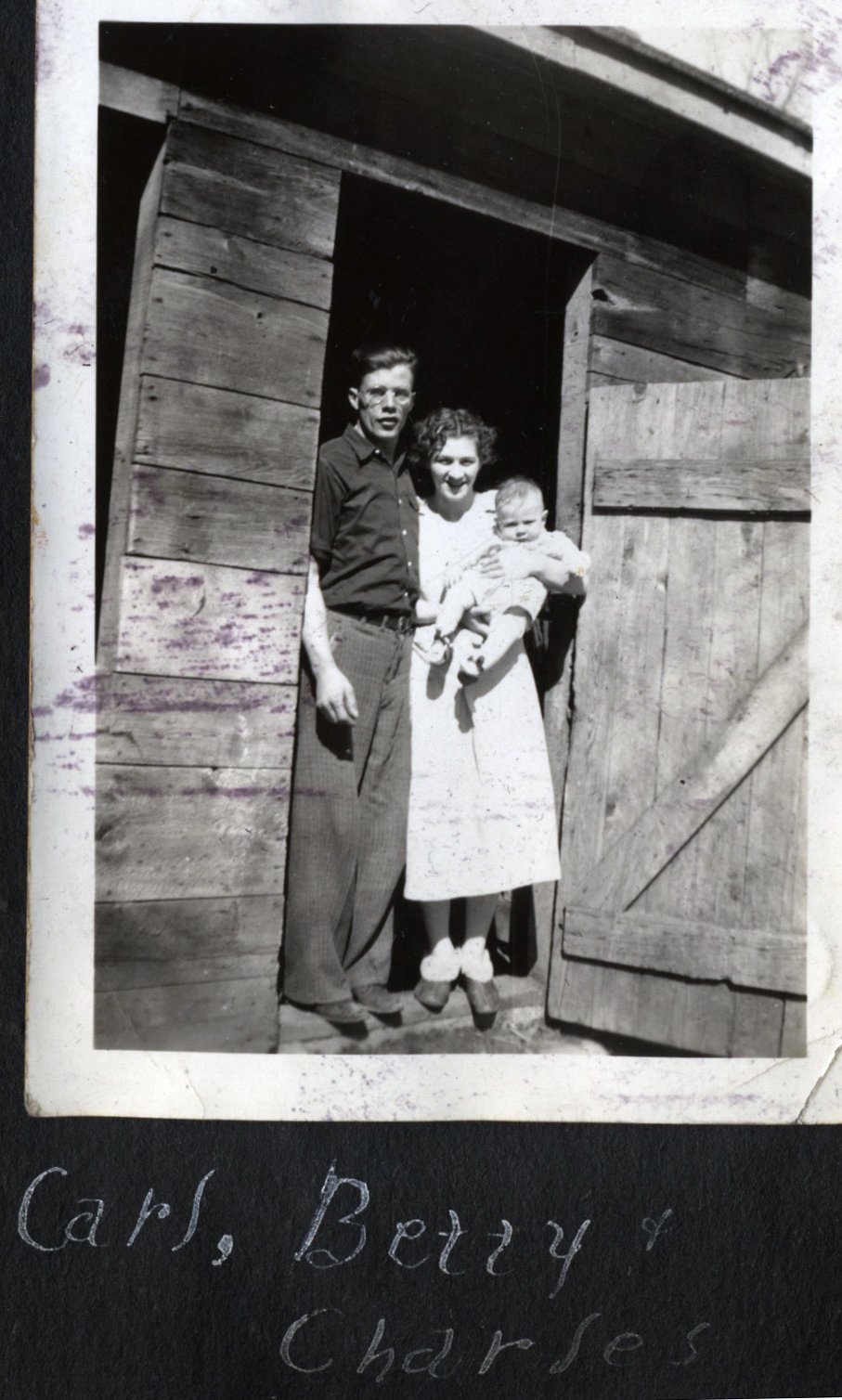 Carl Holm holding his son Charles ('Chuck')