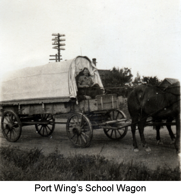 A closer, and probably more recent, view of the wagon with a woman 
          sitting in the driver's box