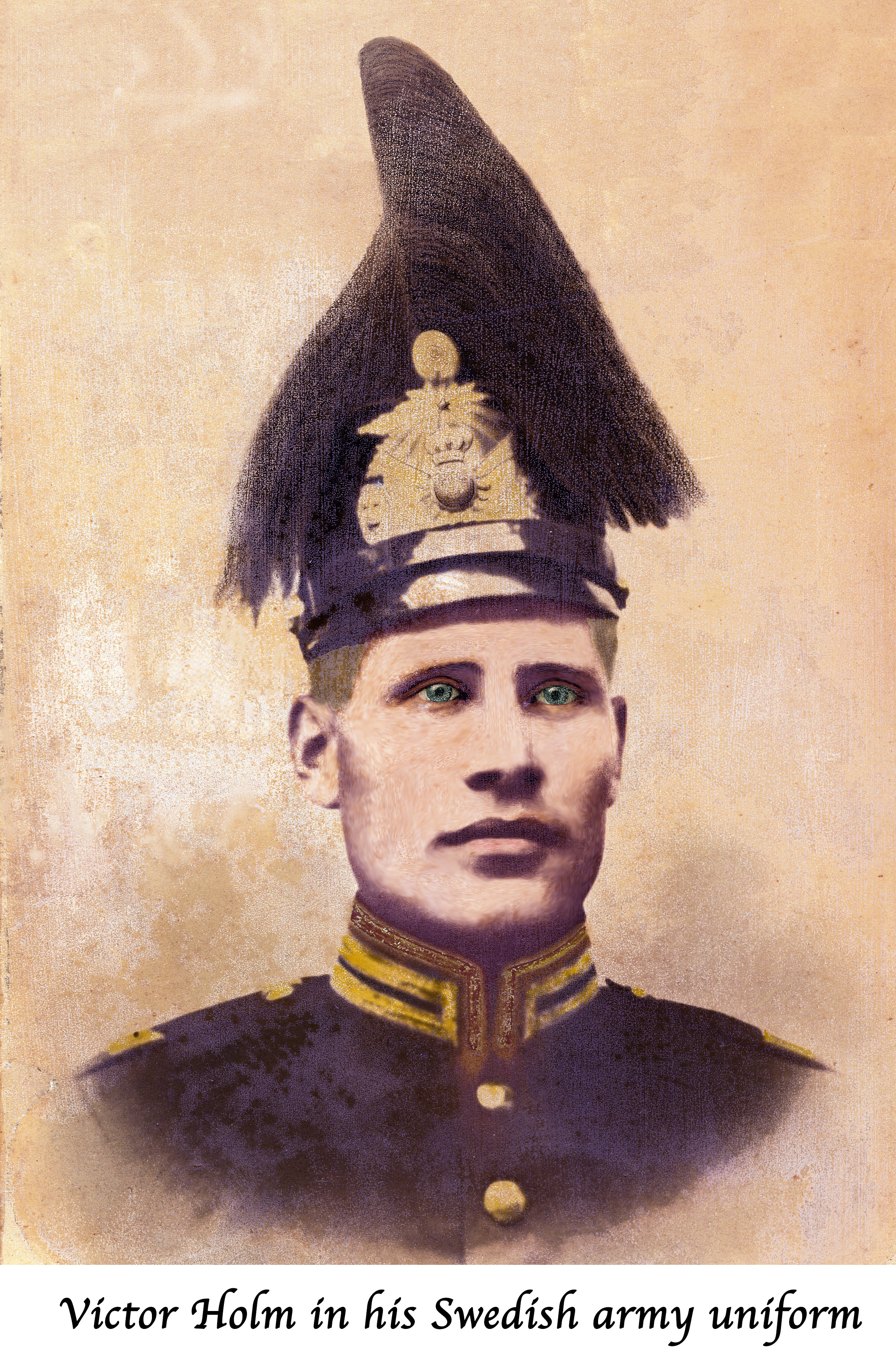 Victor Holm in his Swedish army uniform