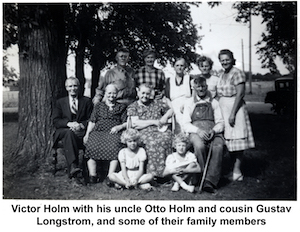Victor and Jenny Holm having their photo              taken with Victors relatives from Tracy, Minnesota.