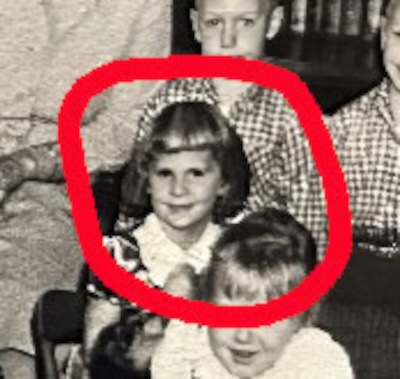Terri’s image extracted from the photo and circled in red