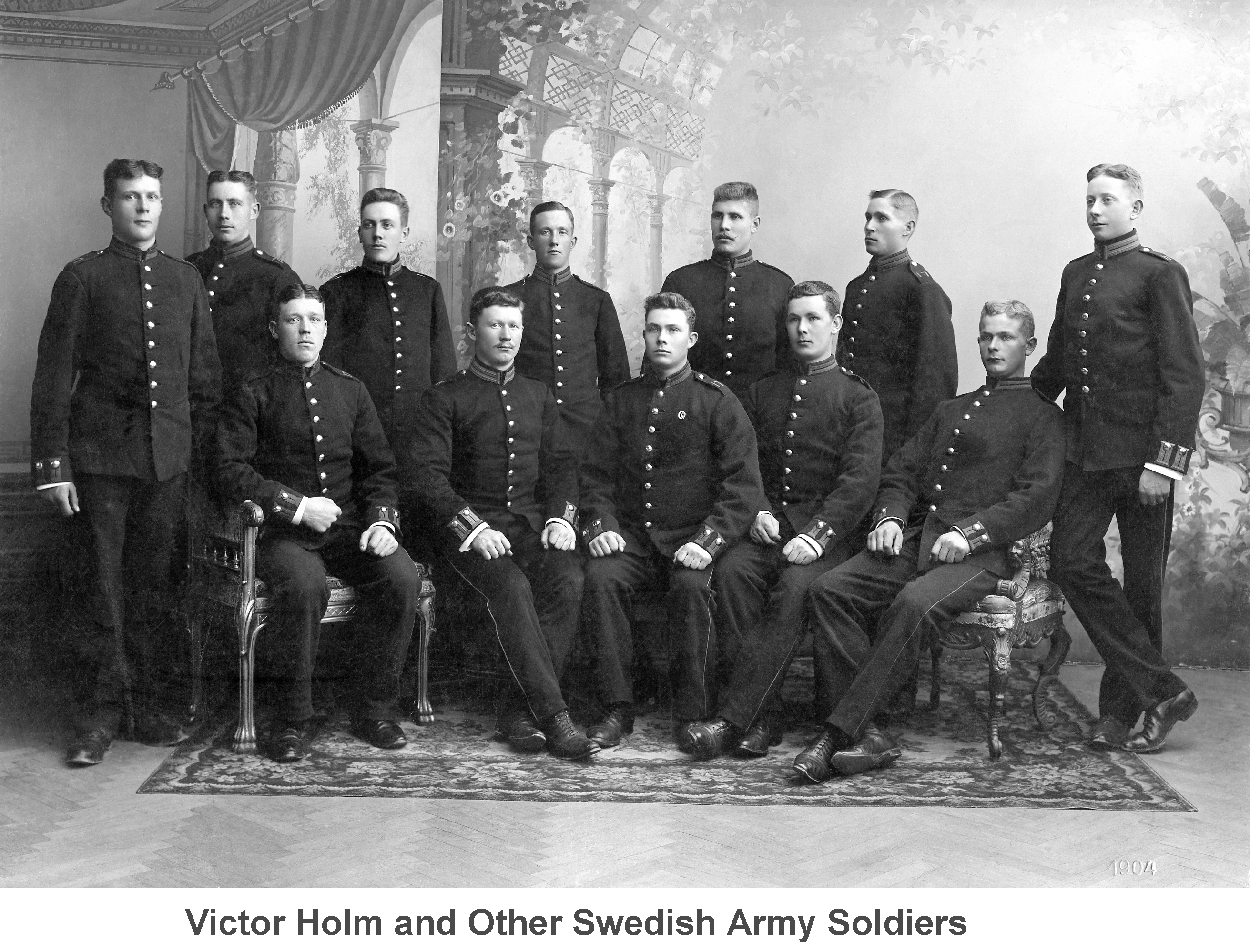 Victor and other soldiers in the Swedish army