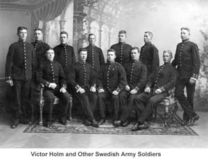 Victor and other soldiers in the Swedish army
