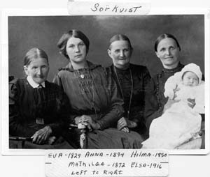 Five Sorquist generations - 1916
