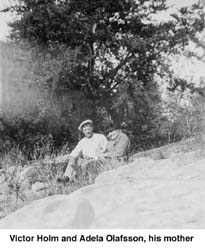 Victor Holm and his mother Adela Olafsson