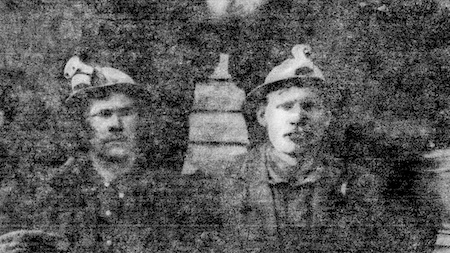 Man wearing a mining helmet