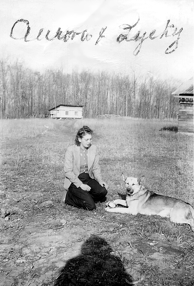 Aurora Holm and Lucky the dog