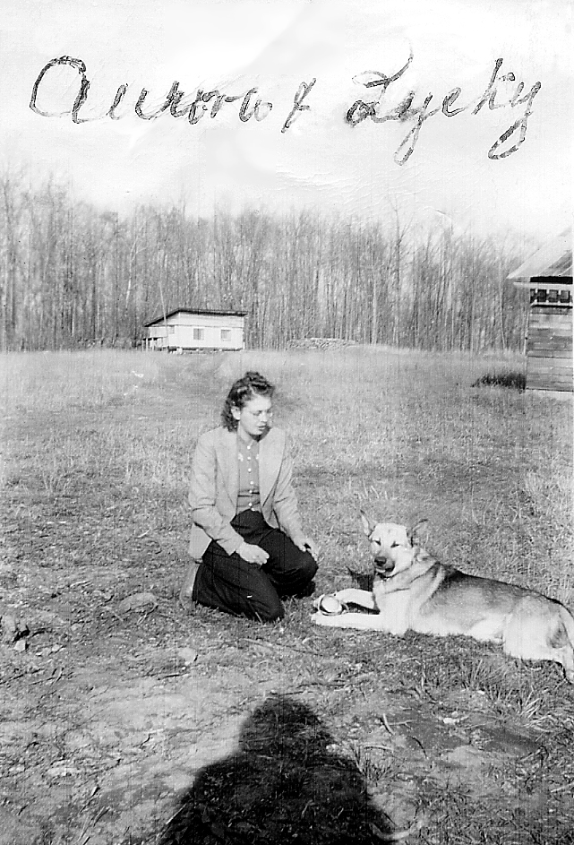Aurora Holm and Lucky the dog