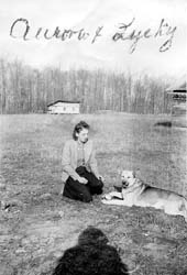 Aurora Holm and Lucky the dog