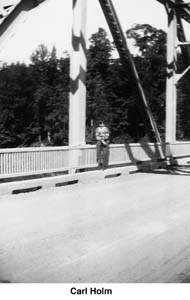 Carl Holm on a bridge