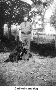 Carl Holm with a dog