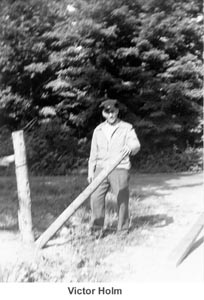 Victor Holm setting a fencepost
