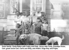 Brothers Victor and Karl Holm with some of their families