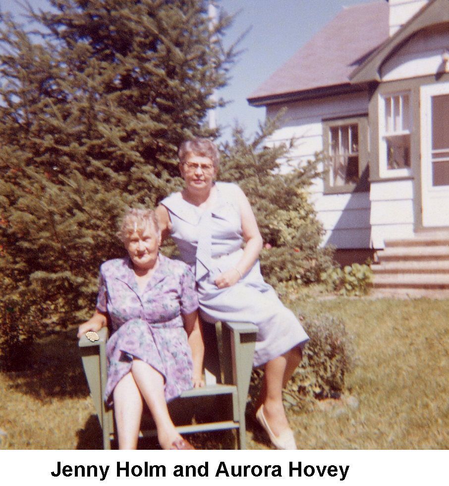 Jenny Holm and Aurora Hovey in Victor's front yard