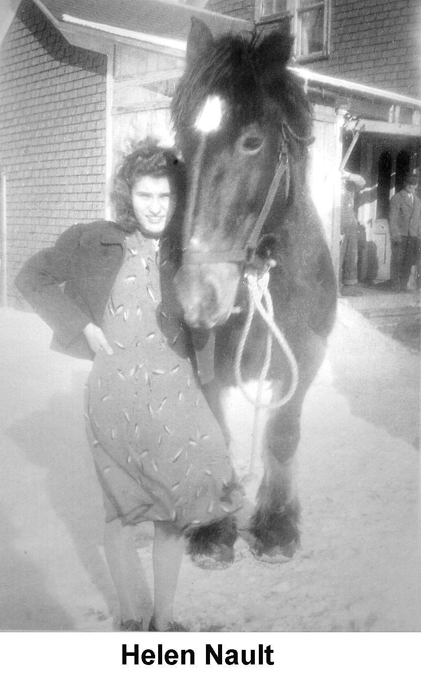 Helen Nault with a draft horse