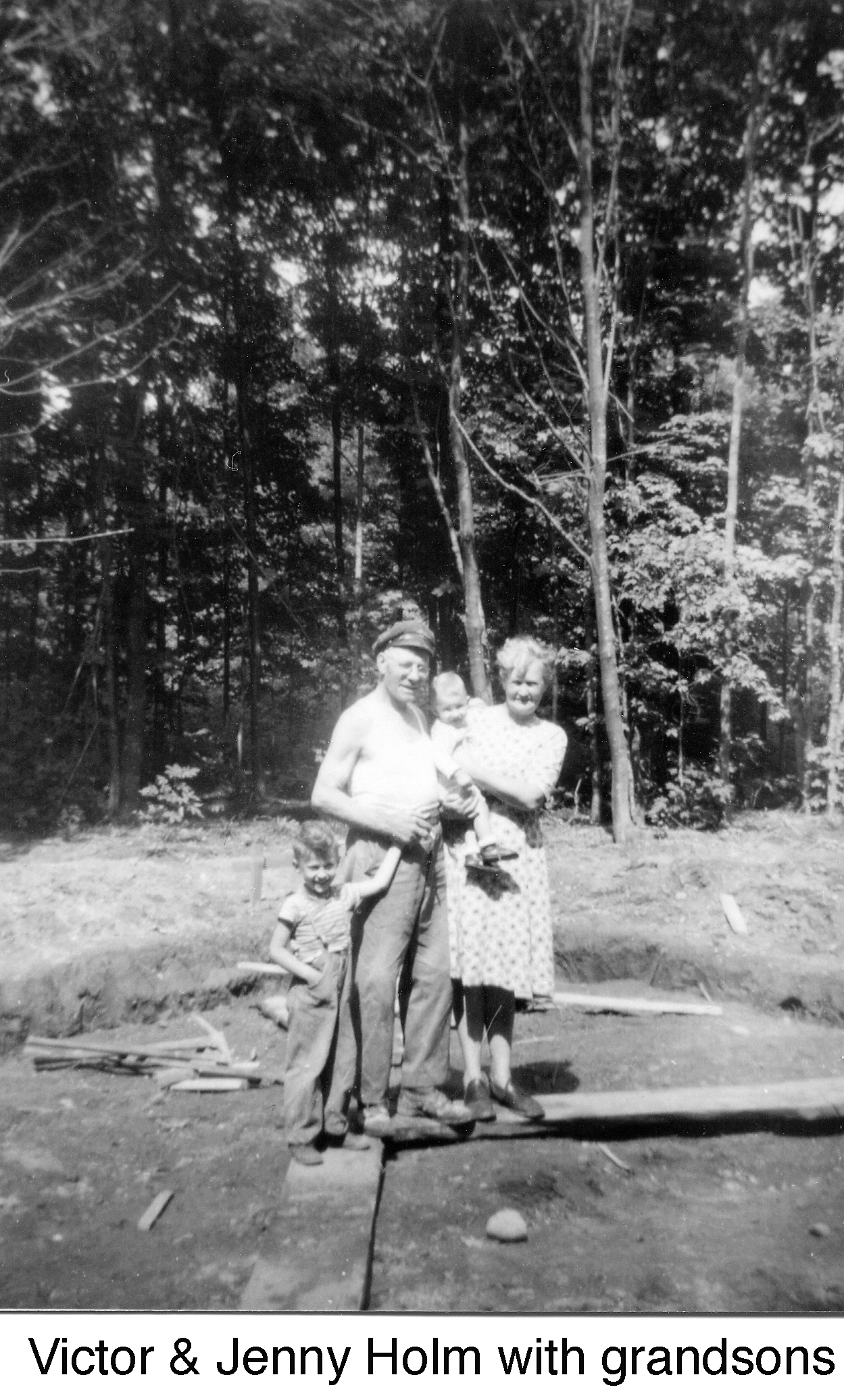 Victor and Jenny Holm with grandsons Albert and Carl