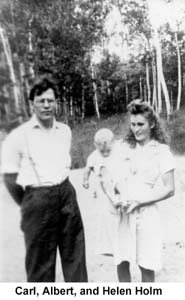Carl and Helen Holm with baby Albert