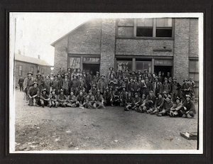 Miners posed for a group photo