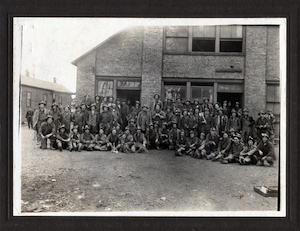 Miners posed for a group photo