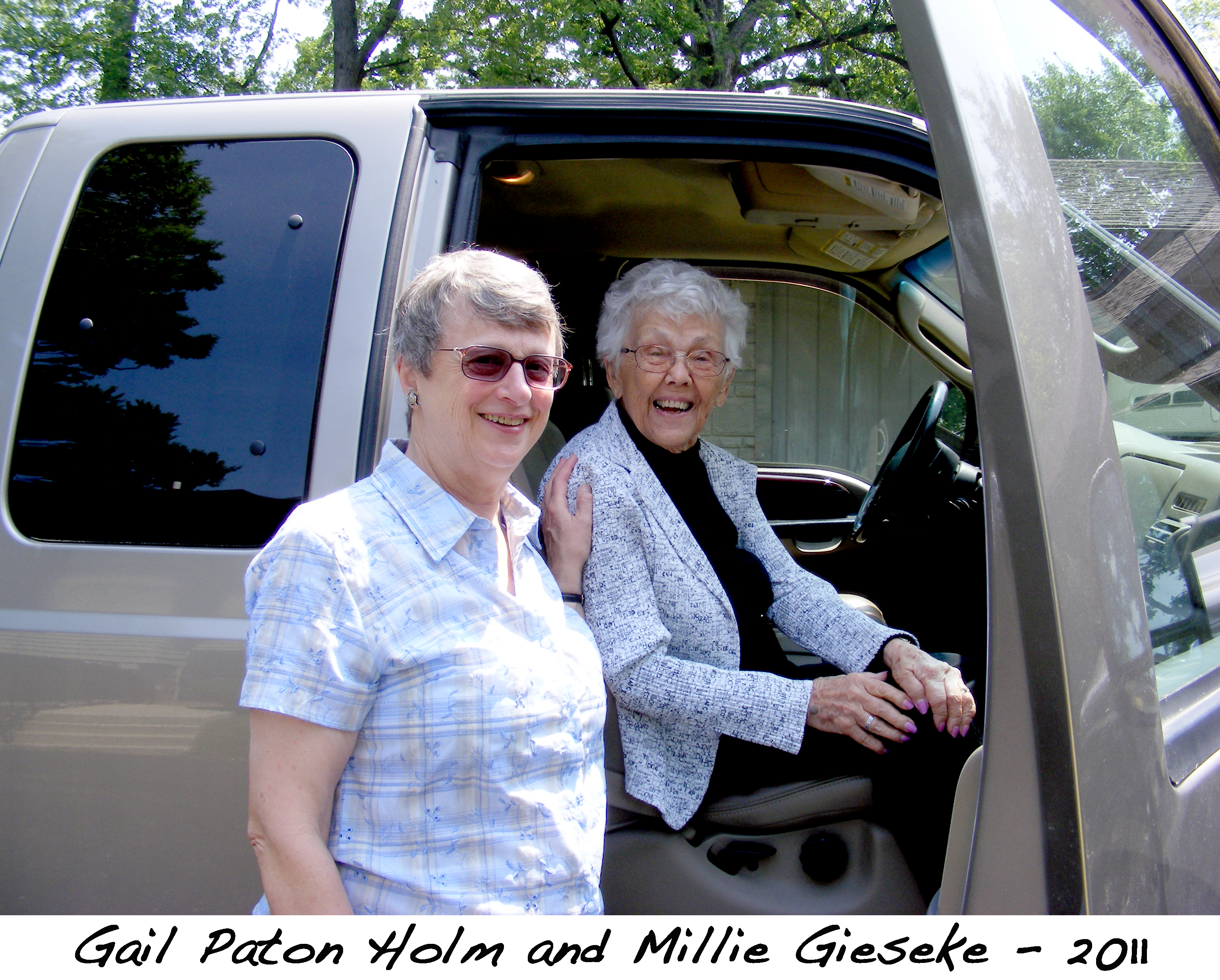 Gail Paton Holm and Millie Gieseke with our pickup