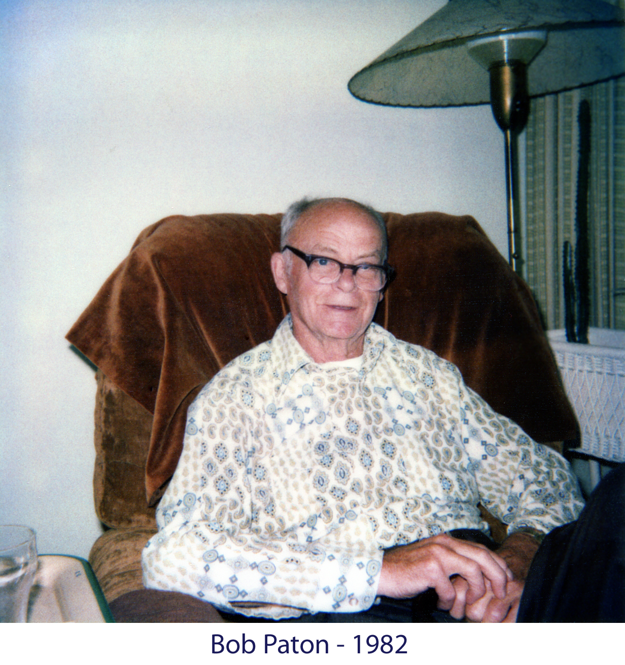Bob Paton at home in his favorite chair in June 1982