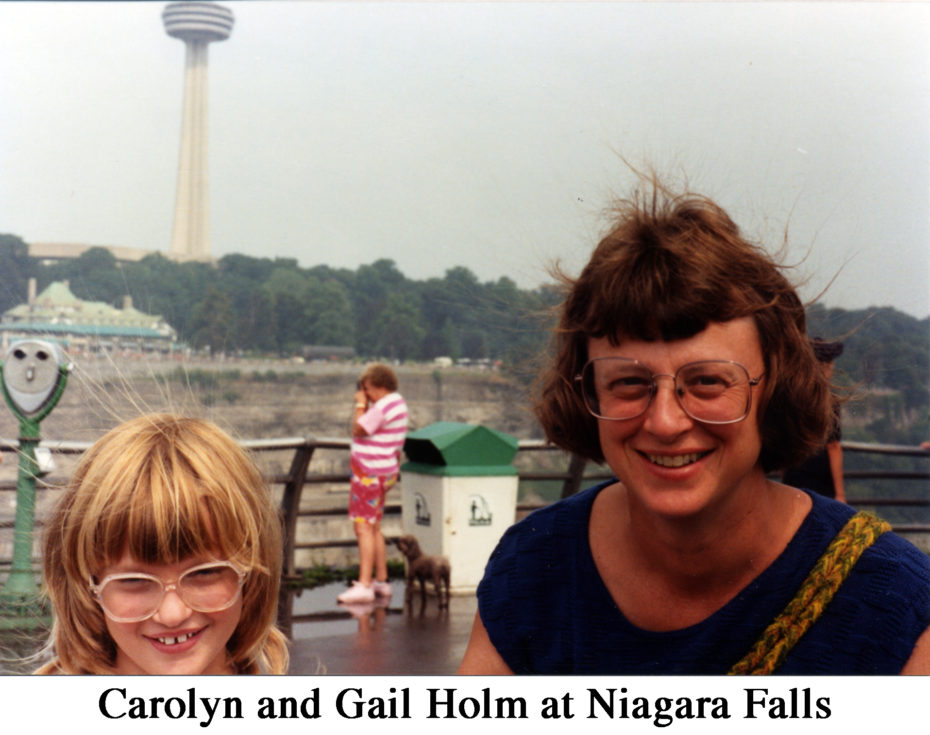 Carolyn and Gail with their hair standing on end