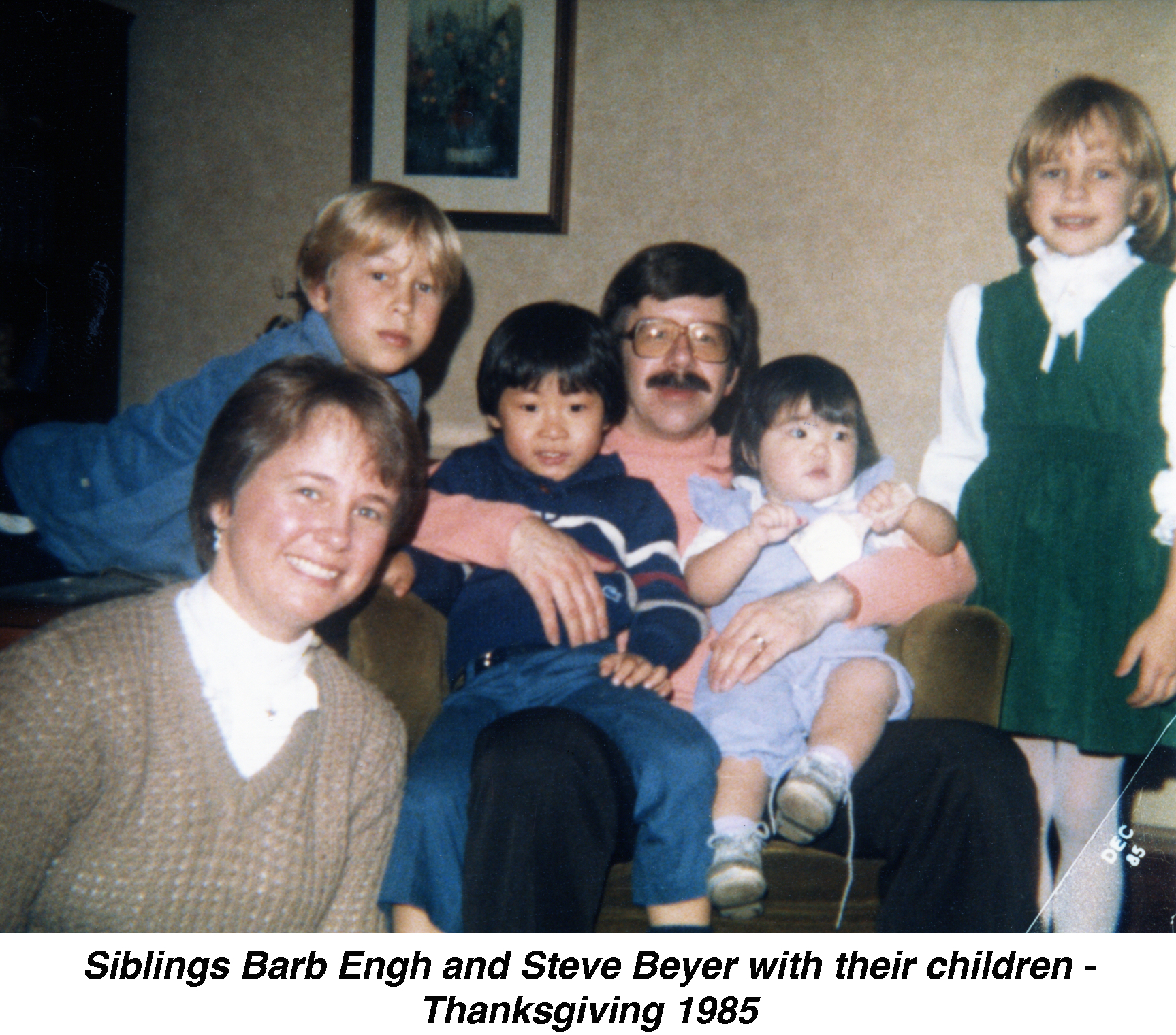 Siblings Barb and Steve are clustered with their children