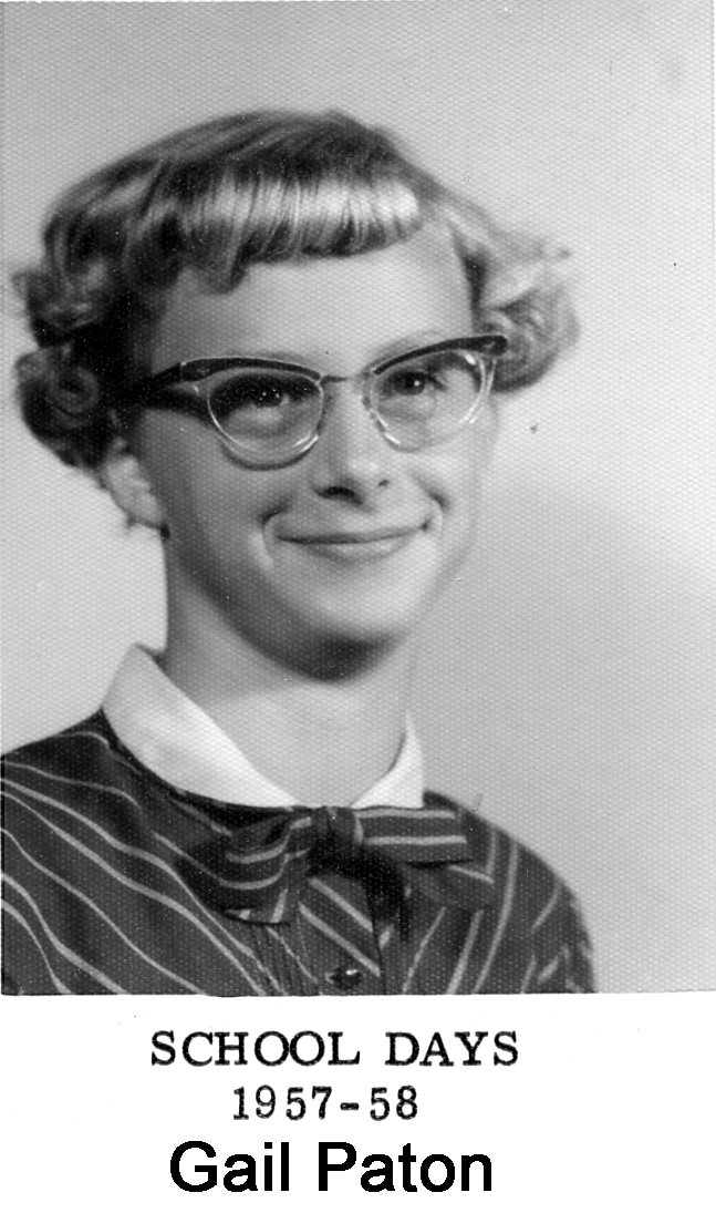 Gail Paton in her photo from the 1957-58 school years