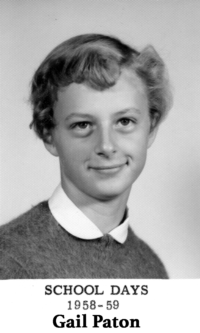 Gail Paton in her photo from the 1958-59 school years