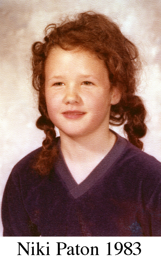Niki Paton, aged 8, wearing dark shirt