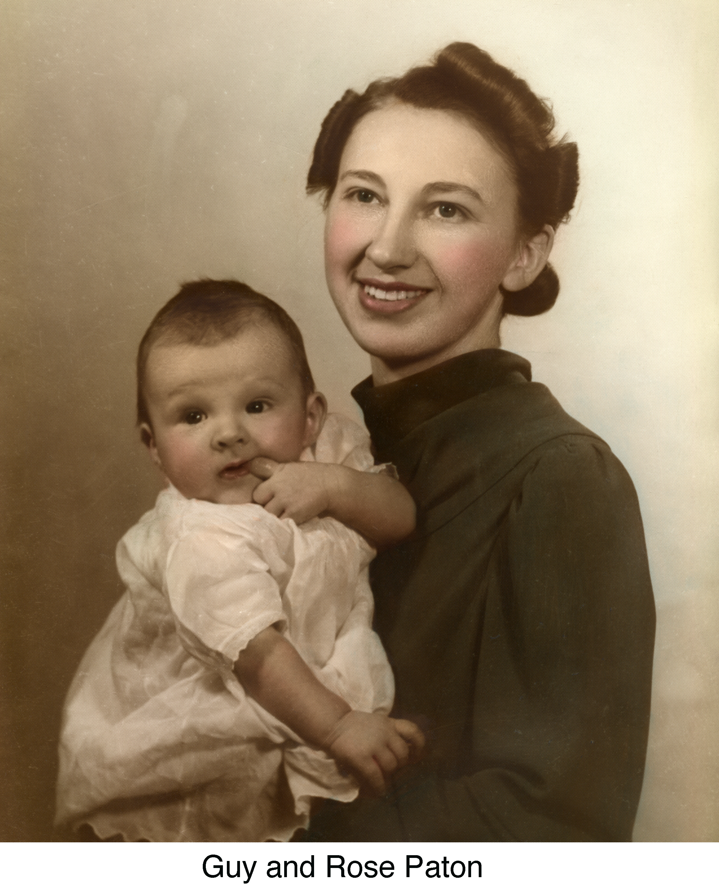 studio photo of Rose Paton with her son Guy