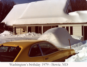 Snow covering our home in Bowie after the 1979 Washington’s Birthday storm