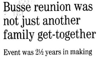 Headline from Chicago Tribune report on the reunion