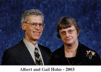 Albert and Gail Holm dressed for a celebration in 2003