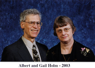 Albert and Gail Holm dressed for a celebration in 2003