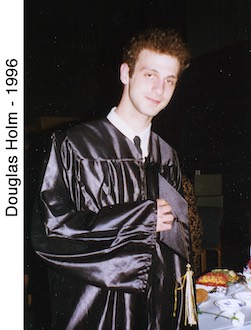 Doug Holm in his robes at his high school Baccalaureate service
