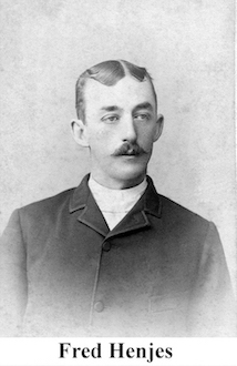 Fred Henjes a studio photo. He has grown his mustache and is looking 
 slightly to his left.