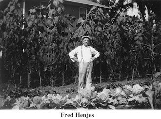 Fred Henjes in his garden