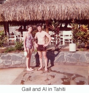 Gail and Al after swimming in Tahiti
