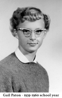 Gail Paton in her photos from the 1959-60 and 1961-62 school years