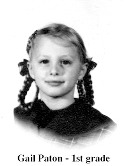 Gail Paton in her first grade school photo in 1950