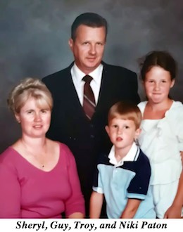 Sheryl, Guy, Troy, and Niki Paton in a studio photo