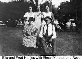 Fred and Ella Henjes with three daughters at a resort
